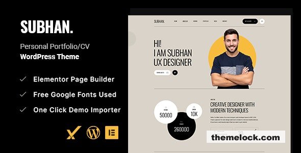 Subhan v1.0.0 - Personal Portfolio/CV WordPress Theme