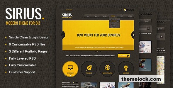 Sirius - Responsive HTML Template, SASS