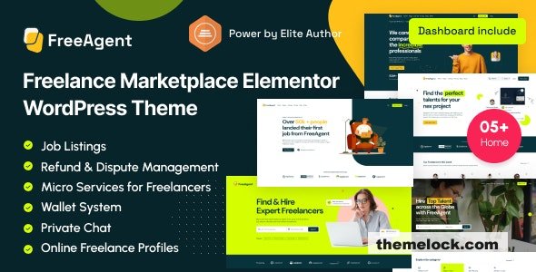 FreeAgent v2.1.1 - Freelance Marketplace Elementor WordPress Theme