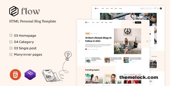 Flow v1.2 - HTML Personal Blog Template