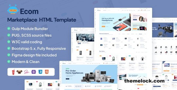Ecom v4.1 - Multipurpose Marketplace HTML Template + RTL + Dashboard