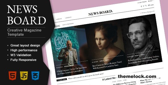 Newsboard - Creative Blog/Magazine/Publisher HTML Template