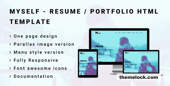 MYSELF - Resume or Portfolio HTML Template