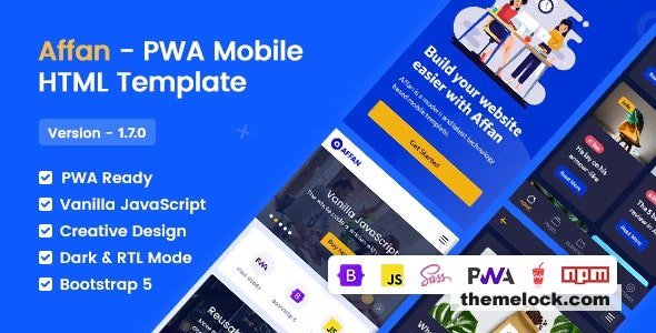 Affan v1.7.0 - PWA Mobile HTML Template