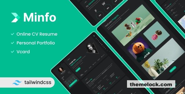 Minfo v1.3 - Tailwind Personal Resume HTML Template