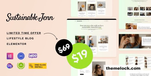 Sustainable Jenn v1.0.1 - Eco Lifestyle Blog WordPress Theme