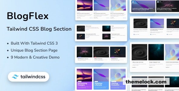 BlogFlex - Tailwind CSS 3 Blog Section