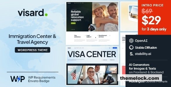 Visard v1.0 - Immigration Center & Travel Agency WordPress Theme
