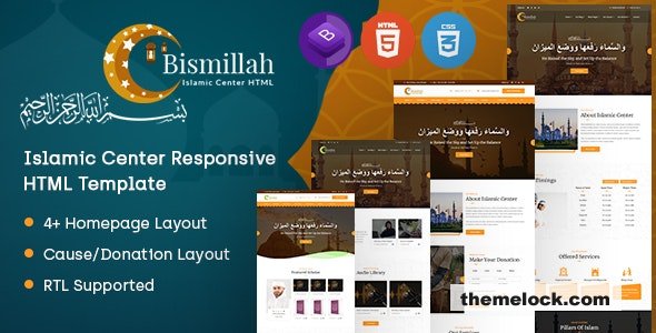 Bismillah - Islamic Center Responsive HTML Template