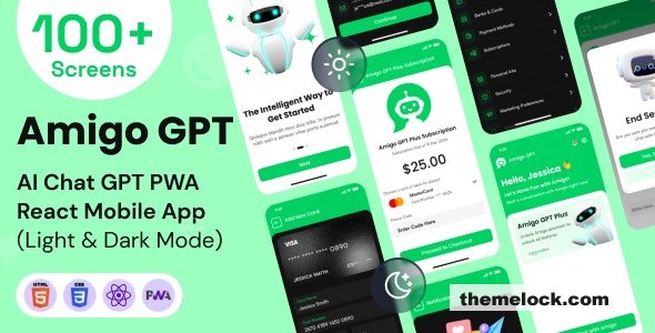 Amigo Chat GPT - AI Chatbot GPT Mobile App PWA React Template