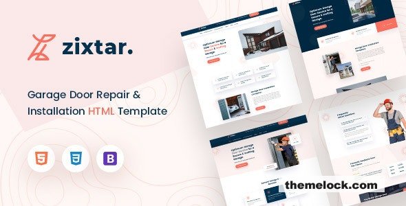 Zixtar – Garage Door Services HTML Template