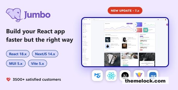 Jumbo v7.1 - React Admin Template, React 18, MUI 5, NextJS 14, TS