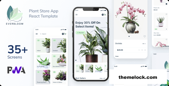 Everbloom - Plant Store & eCommerce React Mobile App | PWA