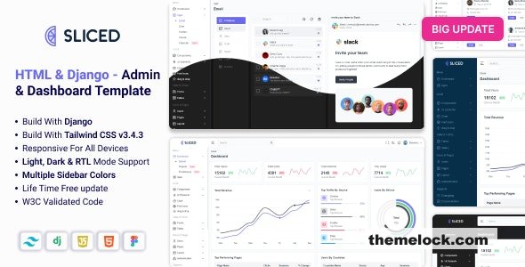 Sliced v1.5.0 - Tailwind CSS & Django Admin & Dashboard Template