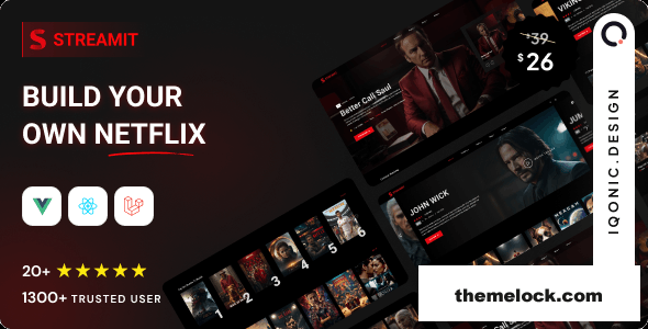 Streamit v5.2.1 - Video Streaming VueJS, React JS, Laravel, HTML Admin Template + RTL