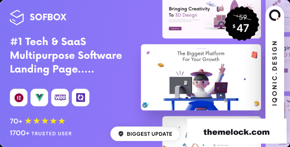 Sofbox v5.0.4 - Tech & SaaS Multipurpose Software Landing Page