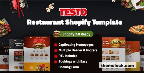 Testo - Fast Food Cafe Restaurant Shopify Theme