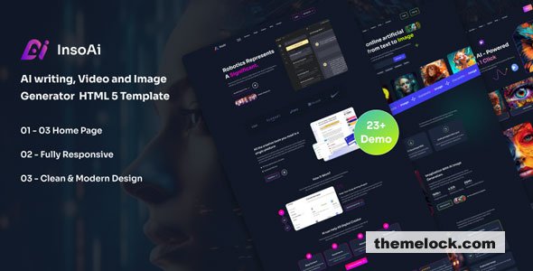 InsoAi - AI writing, Video, and Image Generator HTML5 Template