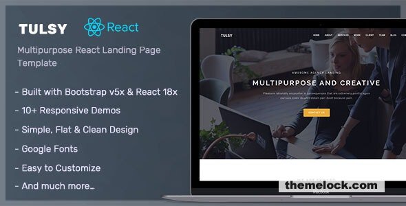 Tulsy - Multipurpose React Landing Page Template