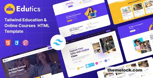 Edutics - Tailwind Education & Online Courses HTML Template