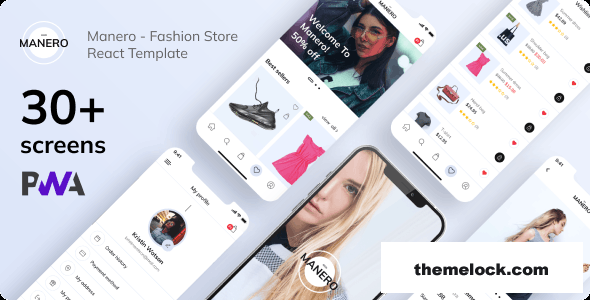 Manero - Fashion eCommerce React Mobile App - PWA