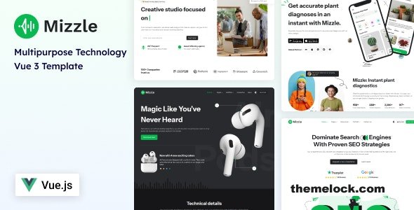 Mizzle - Vue & Bootstrap Technology and Corporate Template