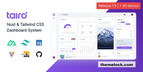 Tairo v1.5.0 - Multipurpose Nuxt Tailwind CSS Dashboard System