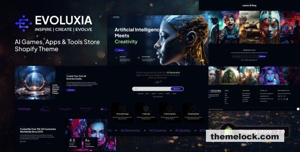 Evoluxia v1.0 - AI Games, Apps & Tools Store Shopify Theme