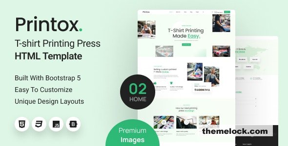 Printox - T-shirt Printing Press HTML Template