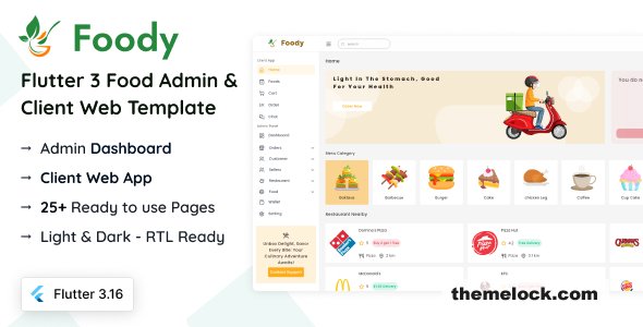 Foody - Flutter Food Admin & Client Template