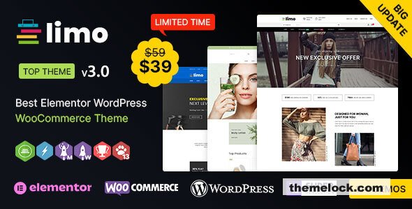 Limo WP v3.1.0 - Elementor Multi-purpose WooCommerce Theme