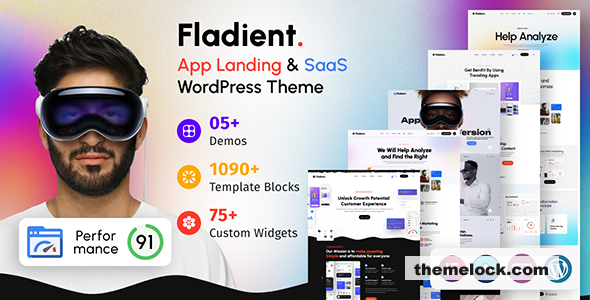 Fladient v1.0.1 - App Landing Page WordPress Theme