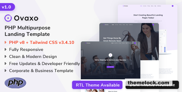 Ovaxo - PHP Multipurpose Business & Corporate Landing Template