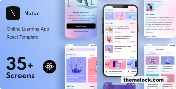 Nuton – Online Learning React App - PWA