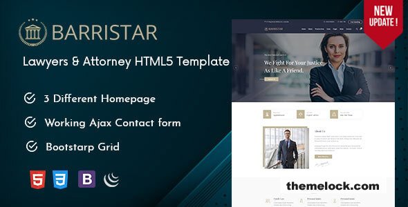 Barristar – Lawyers Attorneys and Law Firm HTML Template