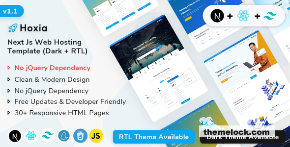 Hoxia v1.1 - React Next.js Web Hosting & Web Domain Template