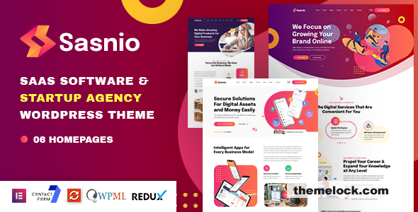 Sasnio v1.0.0 - SaaS & Software Startup Agency WordPress Theme