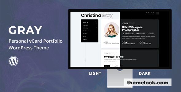 Gray v1.0 - Personal Portfolio WordPress Theme