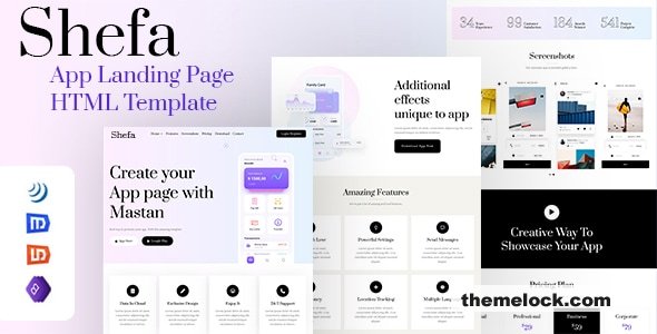 Shefa - App Landing Page HTML Template