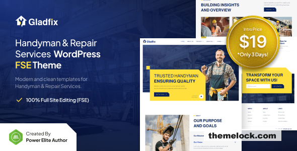 Gladfix v1.0 - Handyman & Repair Services WordPress Theme