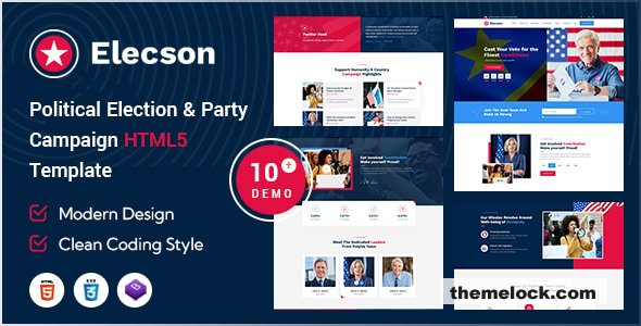 Elecson – Political Election Campaign and Party Candidate HTML5 Template