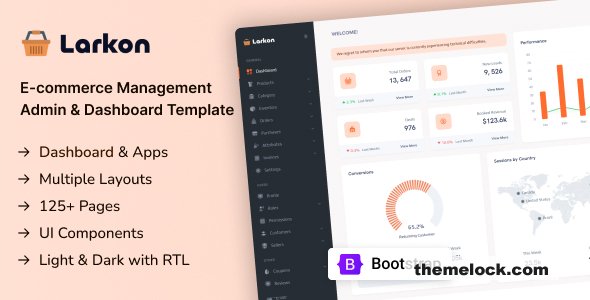 Larkon - Ecommerce Management Admin & Dashboard Template