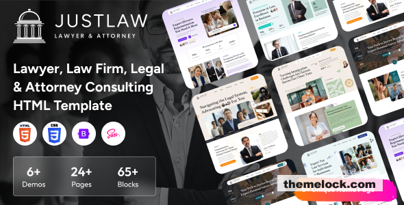 Justlaw - Lawyer, Law firm, Legal & Attorney Consulting HTML Template