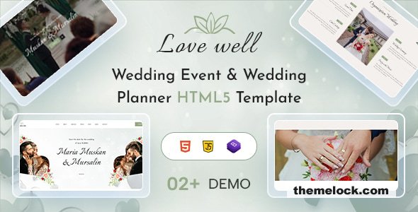 Lavewell – Wedding Planner and Photography HTML5 Template