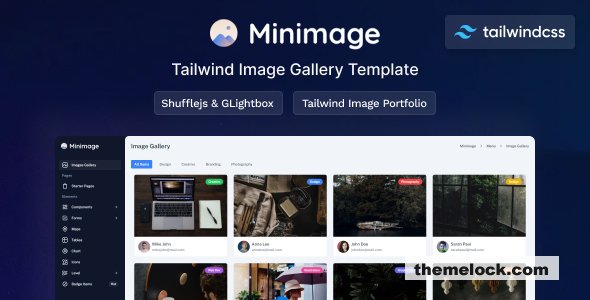 Minimage - Tailwind Image Gallery Setup HTML Template