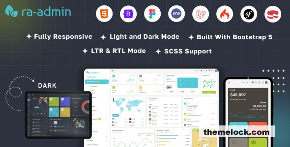 Ra-admin v1.0 - Boostrap, PHP, Laravel, codeigniter, symfony, cake PHP & Figma Admin Dashboard Template