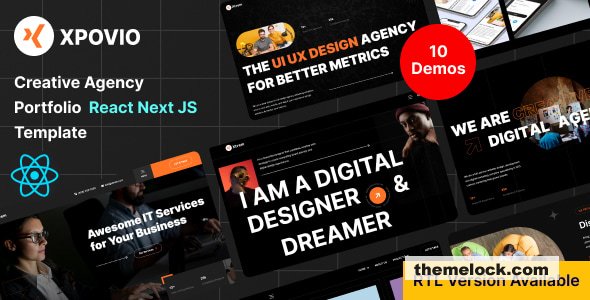 Xpovio - Digital Agency React Next Js Template + RTL