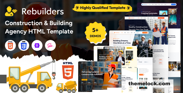 Rebuilders - Construction & Building Agency HTML Template