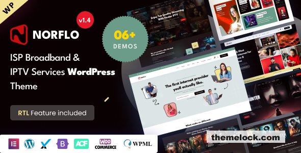 Norflo v1.4.0 - ISP & IPTV Services Elementor WordPress Theme