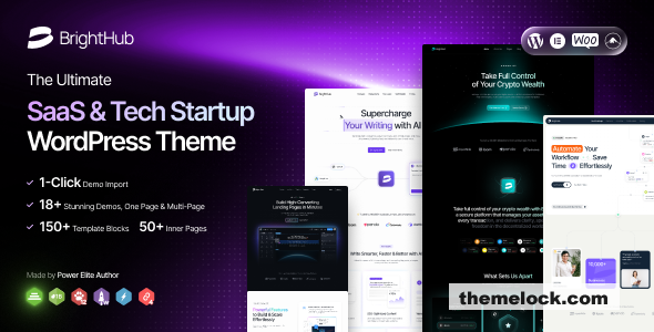 BrightHub v1.0.5 - SaaS & Tech Startup WordPress Theme